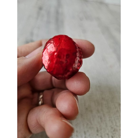 Antique Mercury glass basket mini ornament Xmas red pink ornament tree - Picture 8 of 8